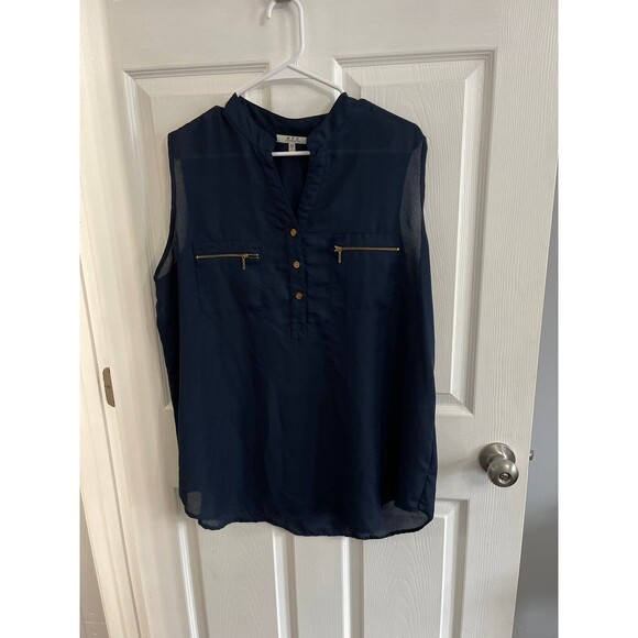 MPH Collection Sleeveless Top Size 2X Dark Blue - Picture 1 of 5